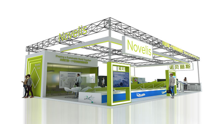 上海160㎡汽車輕量化展覽展位設(shè)計(jì)圖